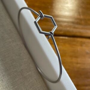 Origami Owl Silver Harmony Hexagon Bangle Bracelet